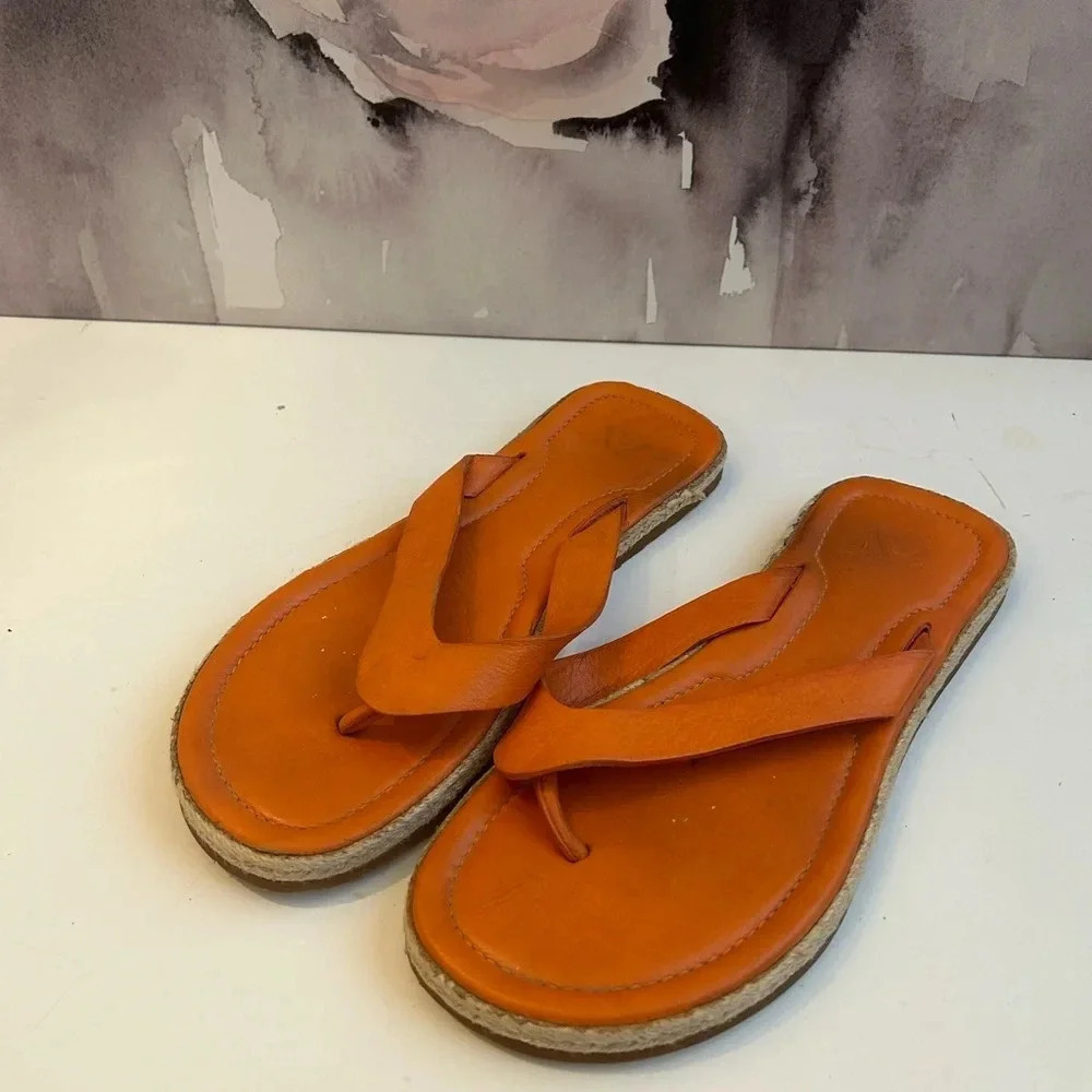 . Ermenegildo Zegna mens orange sandals sz 9